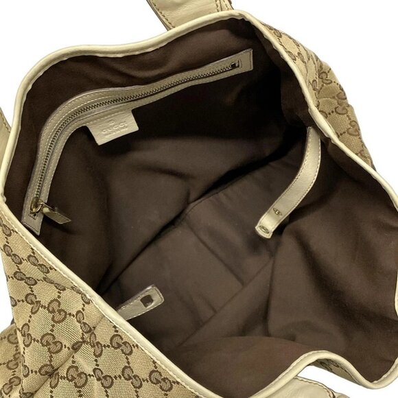 Auth GUCCI GG Pattern, Horse Bit 162900 Dark Brown Beige Cream Jacquard Leather - Picture 10 of 16